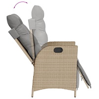vidaXL Matgrupp för trädgården med dynor 5 delar mixbeige konstrotting