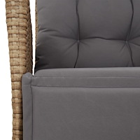 vidaXL Matgrupp för trädgården med dynor 5 delar mixbeige konstrotting