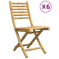 vidaXL Hopfällbara trädgårdsstolar 6 st 43x54x88 cm bambu