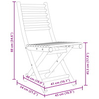 vidaXL Hopfällbara trädgårdsstolar 6 st 43x54x88 cm bambu