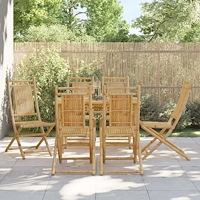 vidaXL Hopfällbara trädgårdsstolar 6 st 46x66x99 cm bambu