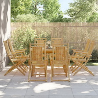 vidaXL Hopfällbara trädgårdsstolar 8 st 53x66x99 cm bambu