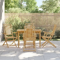 vidaXL Hopfällbara trädgårdsstolar 4 st 53x66x99 cm bambu
