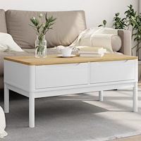 vidaXL Soffbord FLORO vit 99x55,5x45 cm massiv furu