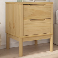 vidaXL Sängbord vaxbrun 45x39x57 cm massiv furu