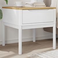 vidaXL Lampbrod FLORO vit 55x55x54 cm massiv furu