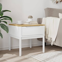 vidaXL Lampbrod FLORO vit 55x55x54 cm massiv furu