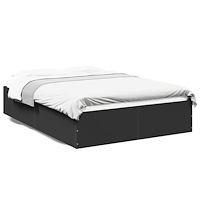 vidaXL Sängram svart 140x190 cm konstruerat trä