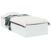 vidaXL Sängram vit 90x200 cm konstruerat trä