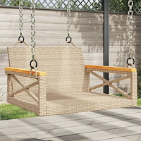 vidaXL Gungbänk beige 63x62x40 cm konstrotting