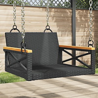vidaXL Gungbänk svart 63x62x40 cm konstrotting