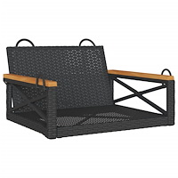 vidaXL Gungbänk svart 63x62x40 cm konstrotting