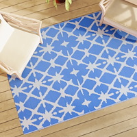 vidaXL Utomhusmatta ARAKIL blå och vit 140x200 cm PP