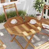 vidaXL Bordsskiva 80x80x2,5 cm åttakantig massiv teak