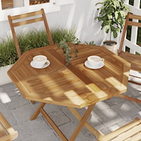 vidaXL Bordsskiva 90x90x2,5 cm åttakantig massiv teak