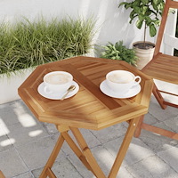 vidaXL Bordsskiva 50x50x2,5 cm åttakantig massiv teak