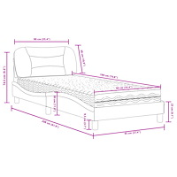 vidaXL Säng med madrass blå 90x190 cm tyg