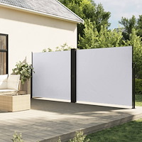 vidaXL Infällbar sidomarkis vit 180x1000 cm
