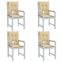vidaXL Stolsdynor lågt ryggstöd 4 st melerad beige 100x50x4 cm tyg