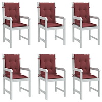 vidaXL Stolsdynor lågt ryggstöd 6 st melerad vinröd 100x50x4 cm tyg