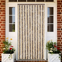 vidaXL Insektsgardin mörkbrun och beige 100x220 cm chenille