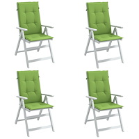 vidaXL Stolsdynor högt ryggstöd 4 st melerad grön 120x50x4 cm tyg