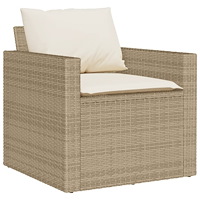 vidaXL Soffgrupp för trädgården med dynor 6 delar beige konstrotting