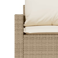 vidaXL Soffgrupp för trädgården med dynor 6 delar beige konstrotting