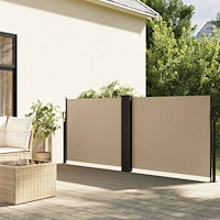 vidaXL Infällbar sidomarkis beige 140x1200 cm