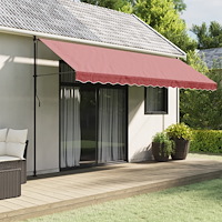 vidaXL Markisvolang vinröd randig 4,5 m