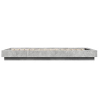 vidaXL Sängram med LEDs betonggrå 90x200 cm konstruerad trä
