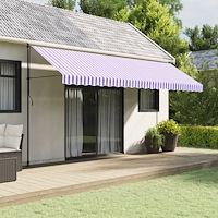 vidaXL Markisvolang blå och vit randig 5 m