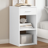 vidaXL Sängbord 2 st vit 35x34x65 cm konstruerat trä