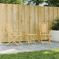 vidaXL Hopfällbara trädgårdsstolar 2 st 53x66x99 cm bambu