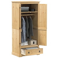 vidaXL Garderob Corona 76x50x170 cm massiv furu