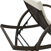 vidaXL Solsängar 2 st med bord brun konstrotting