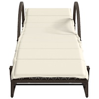 vidaXL Solsängar 2 st med bord brun konstrotting