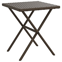 vidaXL Solsängar 2 st med bord brun konstrotting