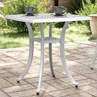 vidaXL Trädgårdsbord vit 53x53x53 cm gjuten aluminium