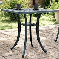 vidaXL Trädgårdsbord grön 53x53x53 cm gjuten aluminium