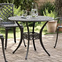 vidaXL Trädgårdsbord svart Ø90x75 cm gjuten aluminium