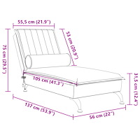 vidaXL Massageschäslong med bolster gul sammet