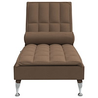 vidaXL Massageschäslong med bolster brun tyg