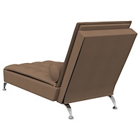 vidaXL Massageschäslong med bolster brun tyg
