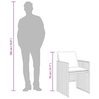 vidaXL Matgrupp för trädgården med dynor 7 delar beige konstrotting