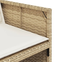 vidaXL Matgrupp för trädgården med dynor 7 delar beige konstrotting