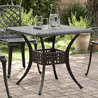 vidaXL Trädgårdsbord svart 80x80x75 cm gjuten aluminium