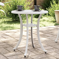 vidaXL Trädgårdsbord vit Ø48x53 cm gjuten aluminium