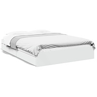 vidaXL Sängram med lådor vit 160x200 cm konstruerat trä