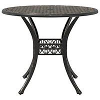 vidaXL Trädgårdsbord brons Ø90x75 cm gjuten aluminium